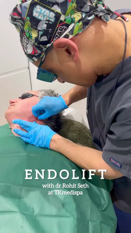 Dr Rohit Seth performing Endolift on the lower face at TK Medispa.